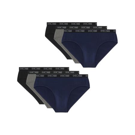 HOM HOM Slip Boxerlines no.2 navy / grijs gemêleerd / zwart