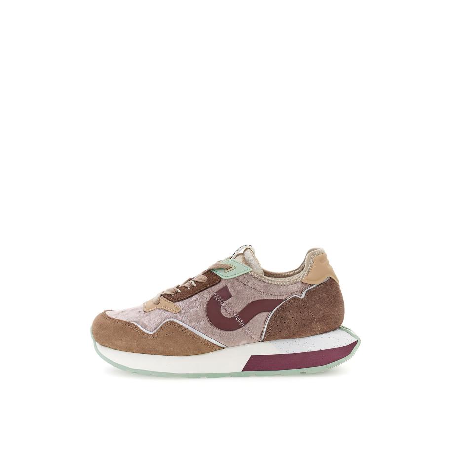 CAFèNOIR CAFè NOIR Sneakers laag bruin / taupe / mintgroen / bessen -