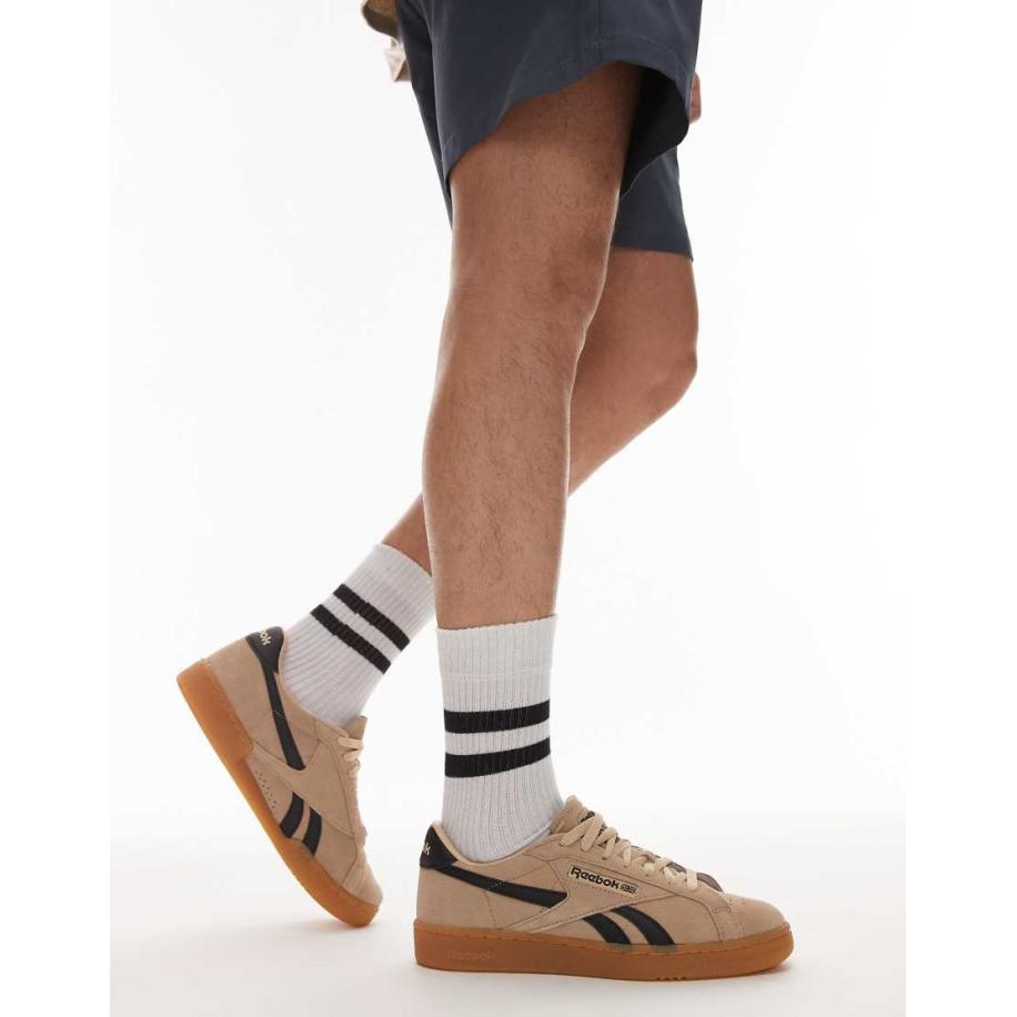 Reebok - Club C Grounds - Sneakers in zwart en bruin-Neutraal Multicolor