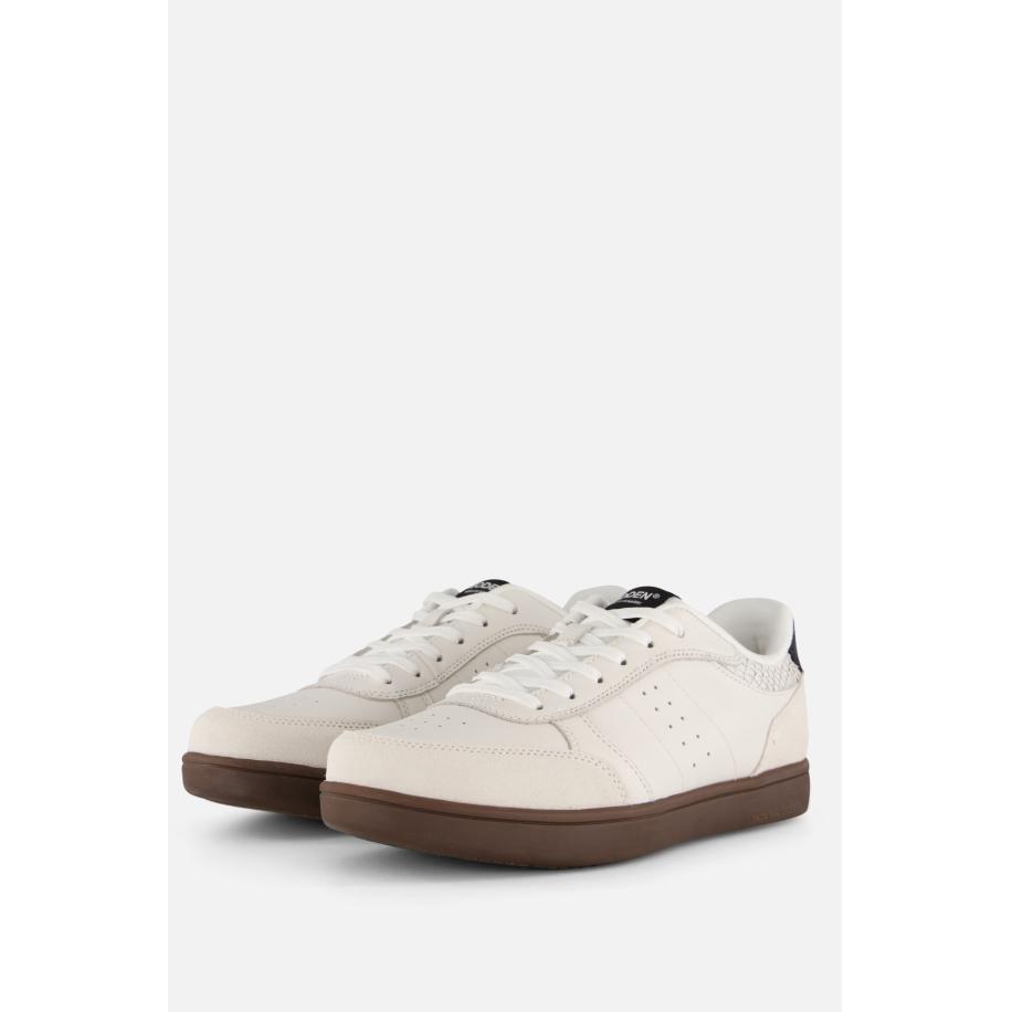 Woden Bjork Mix Sneakers wit Leer Wit