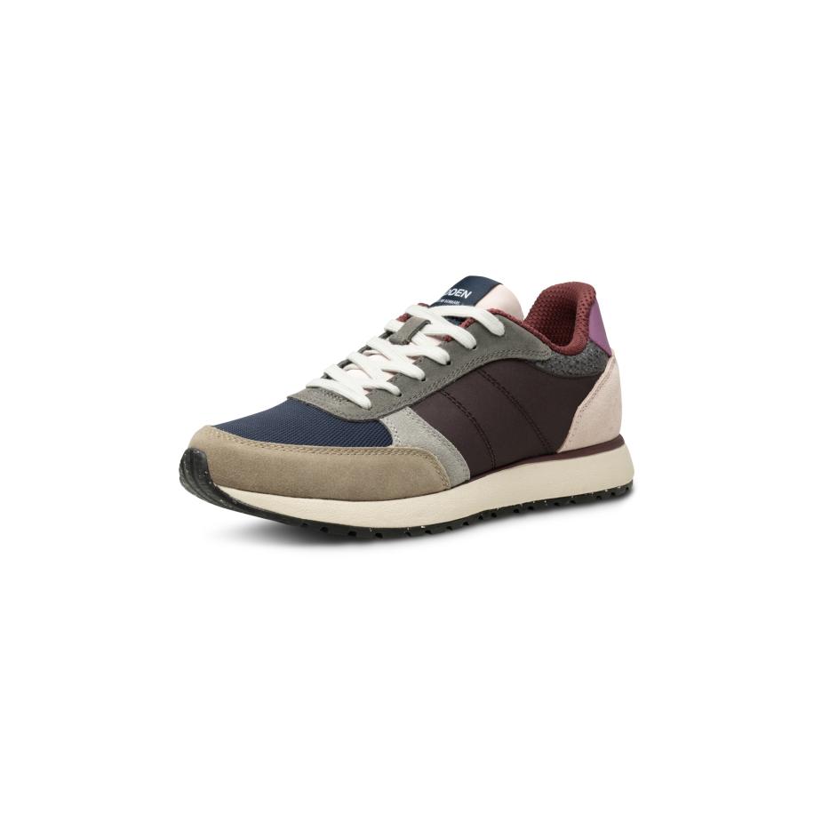 Woden WODEN Sneakers laag Ronja navy / chocoladebruin / kaki / lavendel -