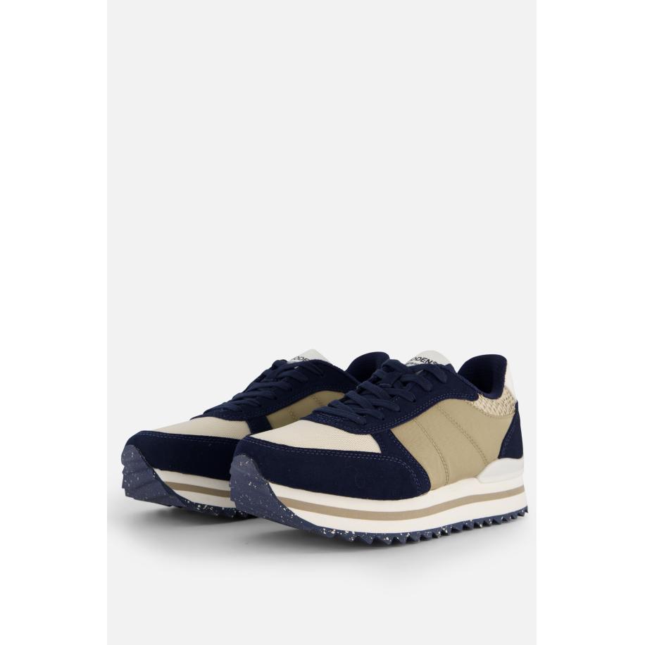 Woden Ronja Plateau Sneakers blauw Leer Blauw