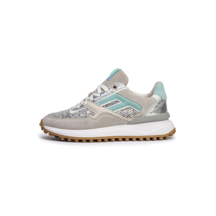 Floris van Bommel Sneakers laag Noppi 36 beige / turquoise / zilver Zilver