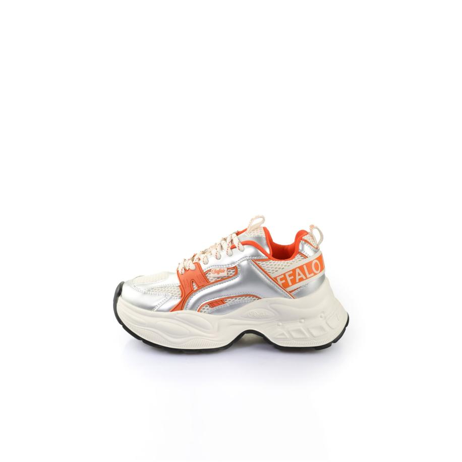 Buffalo BUFFALO Sneakers laag Yuno crème / donkeroranje / zilver -