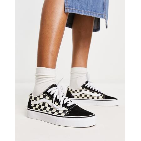 Vans Old Skool - Sneakers met dambordprint in wit en zwart