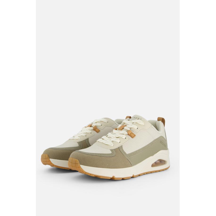 Skechers Uno Layover Sneakers beige Textiel Bruin