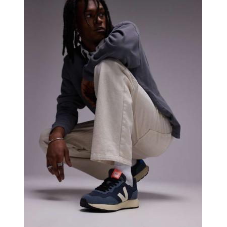 VEJA - Paulistana - Sneakers in marineblauw-Bruin