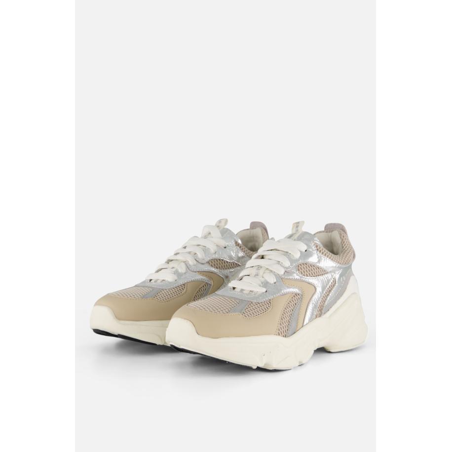 Muyters Metallic Sneakers zilver Leer Zilver