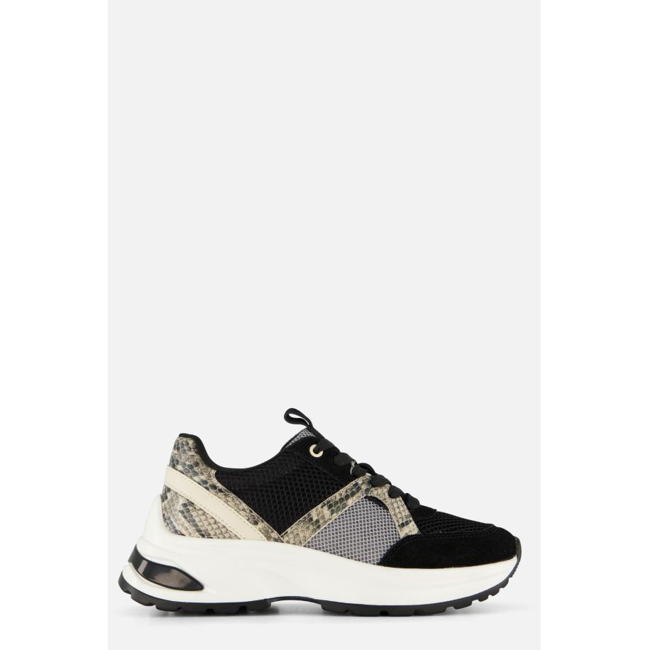 Cellini Snake Sneakers zwart Textiel Zwart