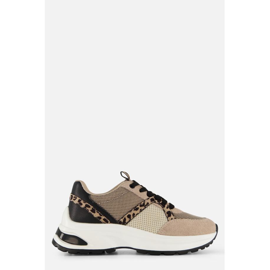 Cellini Leopard Sneakers beige Textiel Bruin