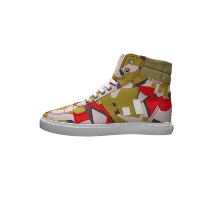 Ethletic Ethletic Sneakers hoog Hiro II donkerbeige / marine / olijfgroen / vuurrood / wit