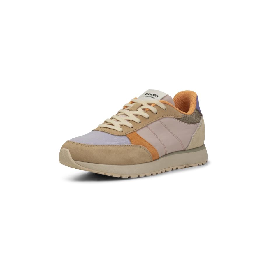 Woden WODEN Sneakers laag Ronja camel / lichtblauw / oranje / rosa -