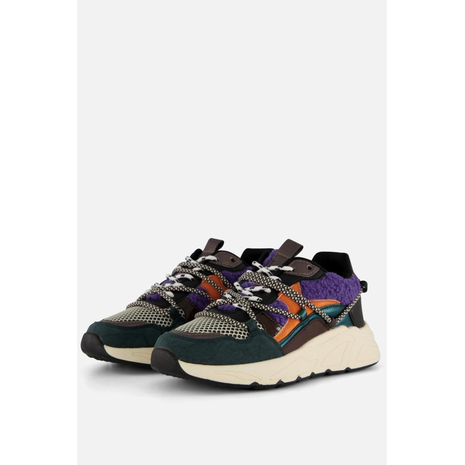 POSH by Poelman Sneakers blauw Textiel Groen