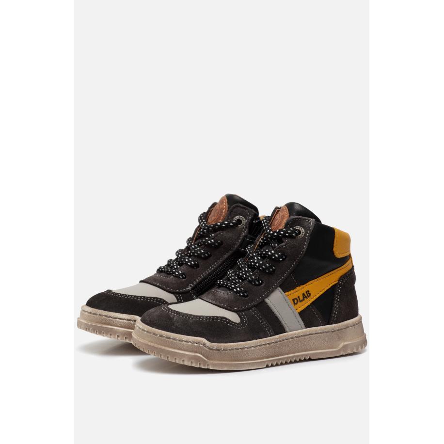 Develab Mid Cut Sneakers zwart Leer Zwart