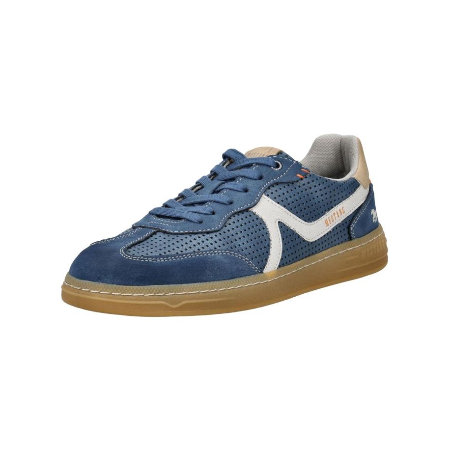 Mustang MUSTANG Sneakers laag donkerblauw / cappuccino / oranje / wit -
