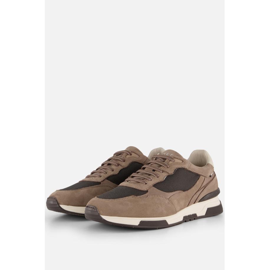 Van Lier Sneakers taupe Nubuck Bruin