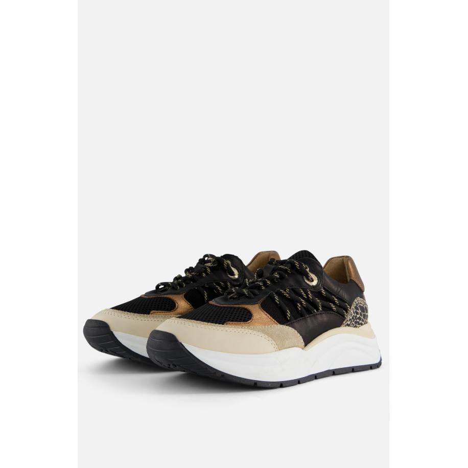 PS Poelman Sneakers zwart Leer Zwart