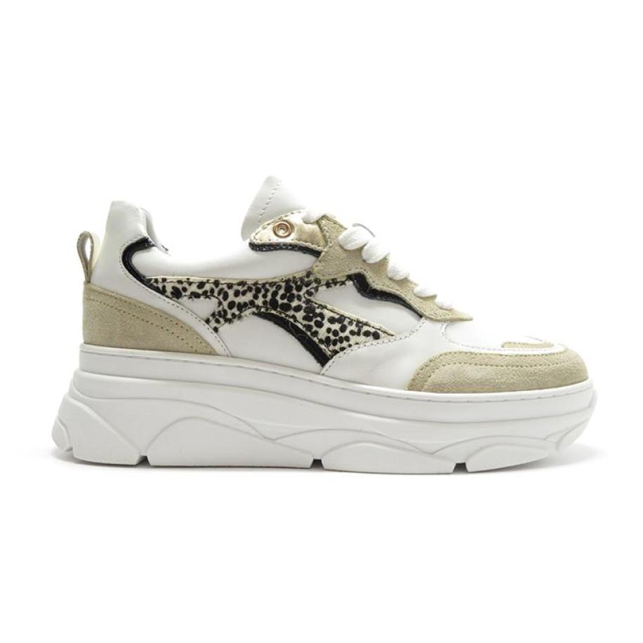 PS Poelman PS Poelman Sneakers laag Jana beige / goud / zwart / wit -