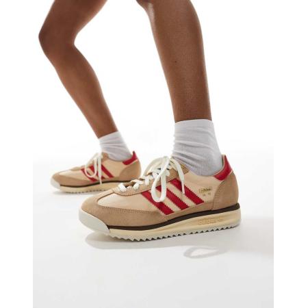 adidas Originals - SL 72 RS - Sneakers in beige en rood-Neutraal