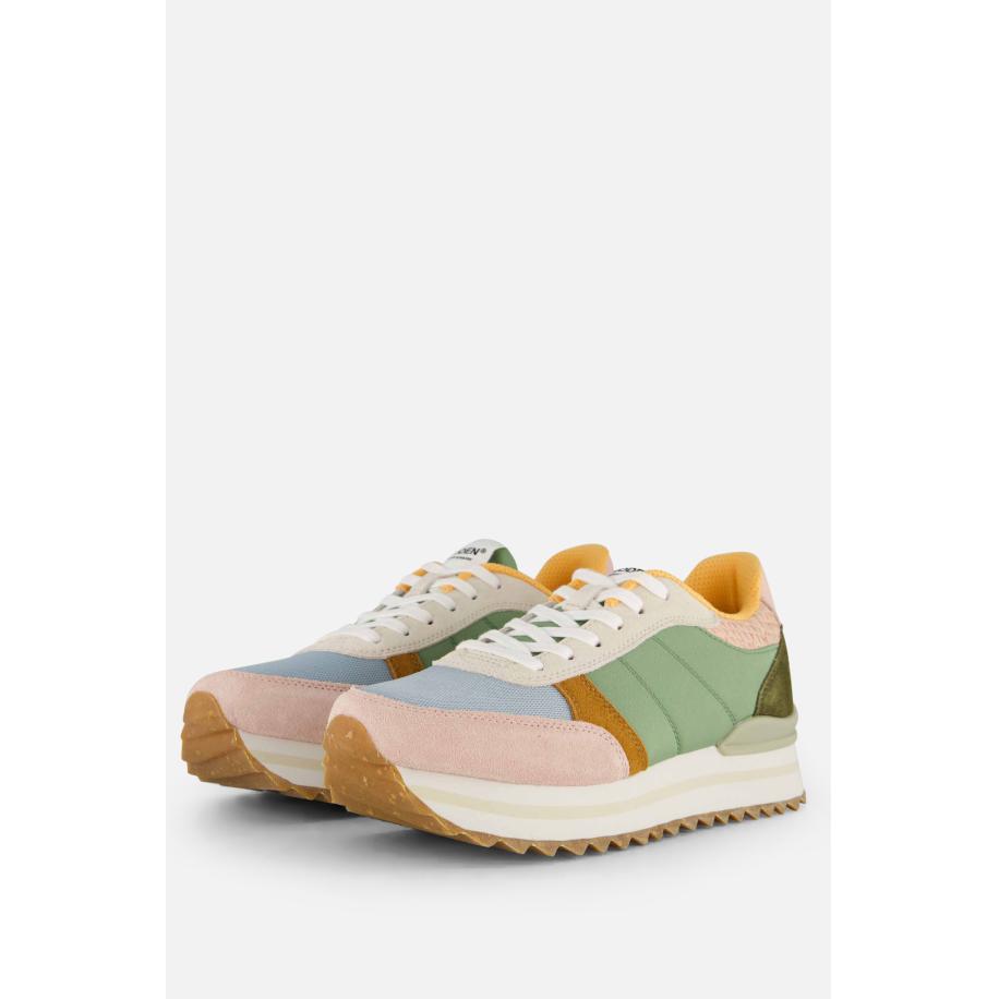 Woden Ronja Plateau Sneakers groen Leer Groen