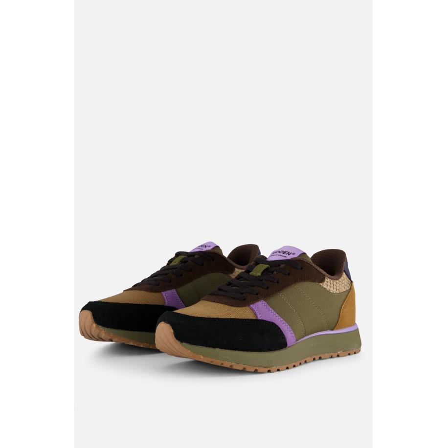 Woden Ronja Sneakers groen Leer Groen