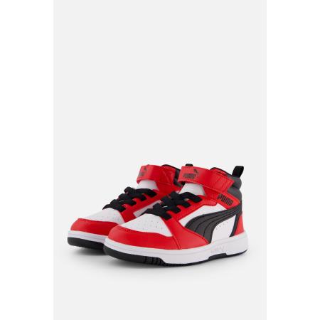 Puma Rebound V6 Mid Sneakers wit Imitatieleer