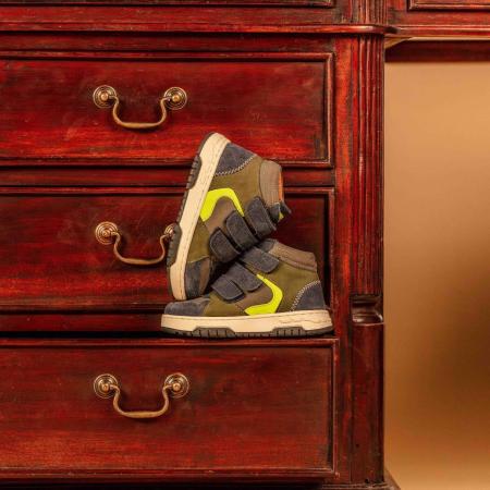 Muyters Velcro Sneakers blauw Leer