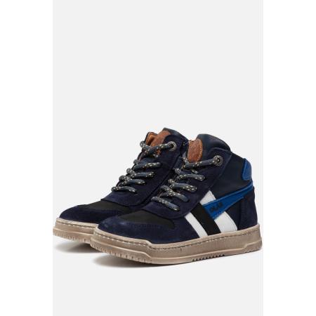 Develab Mid Cut Sneakers blauw Leer