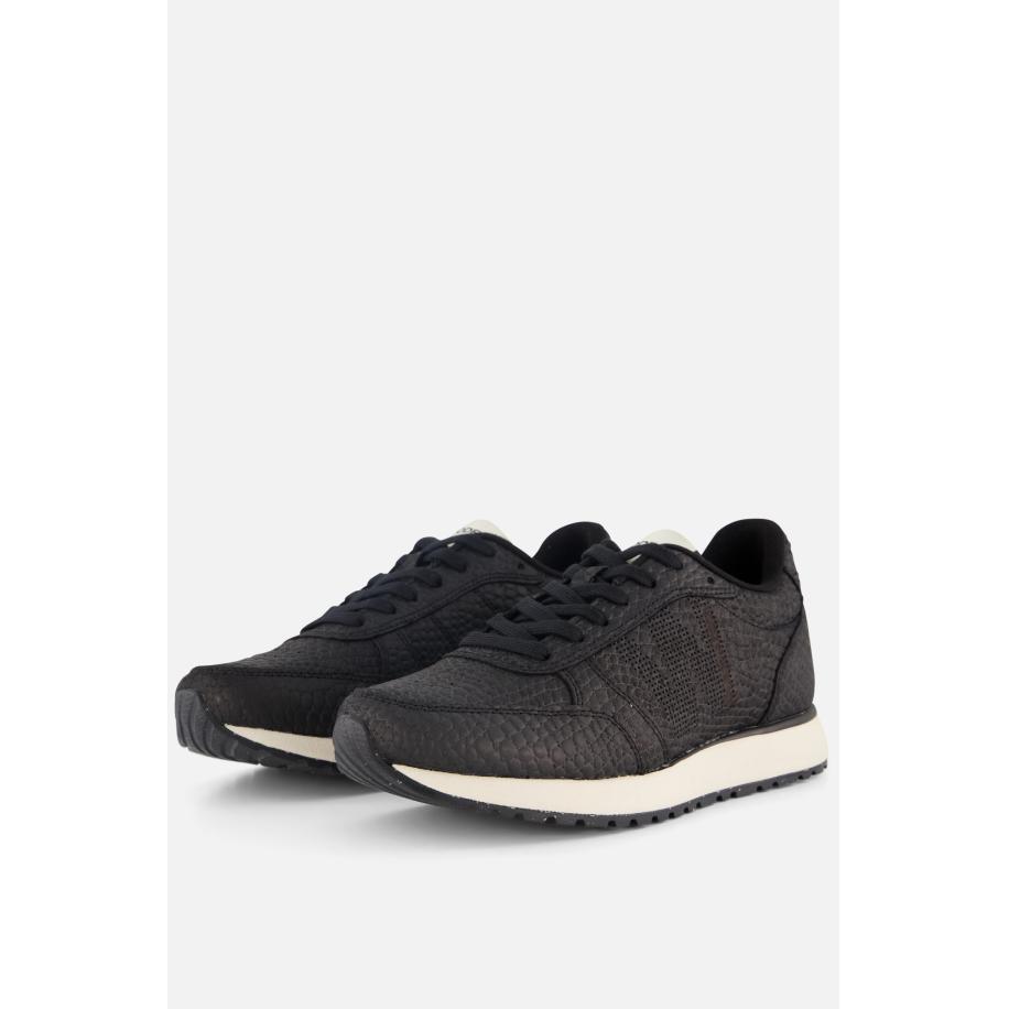 Woden Ronja Croco Sneakers zwart Leer Zwart