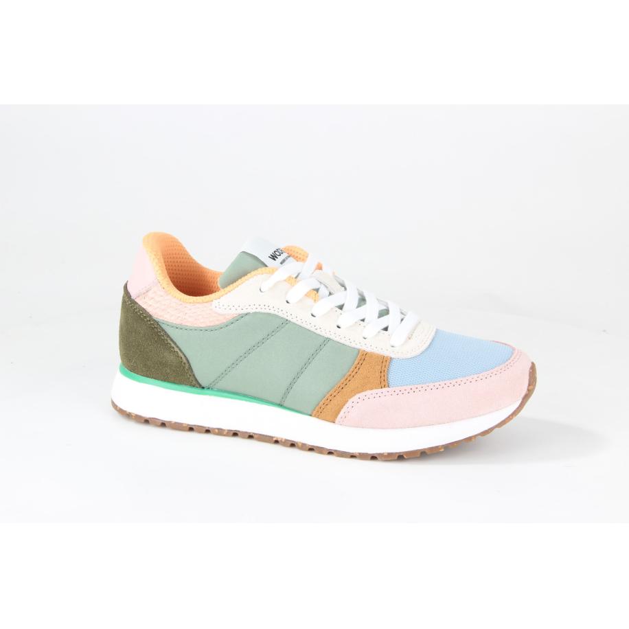 Woden WODEN Sneakers laag Ronja lichtblauw / cognac / lichtgroen / rosa -