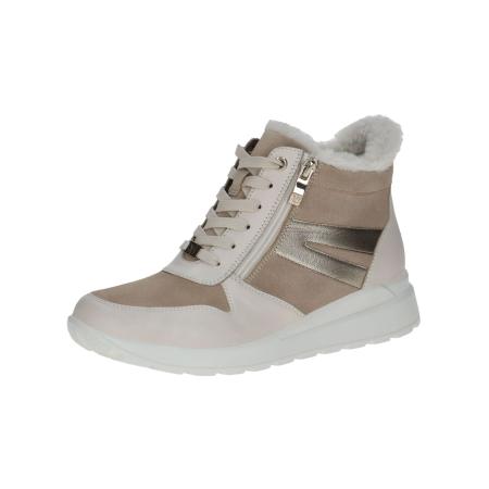 Caprice CAPRICE Sneakers hoog donkerbeige / goud / wit