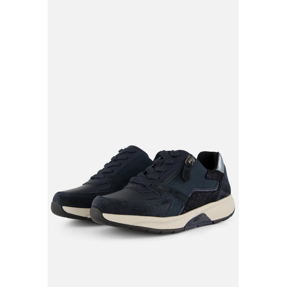 Gabor Rollingsoft Sneakers blauw Suede Blauw