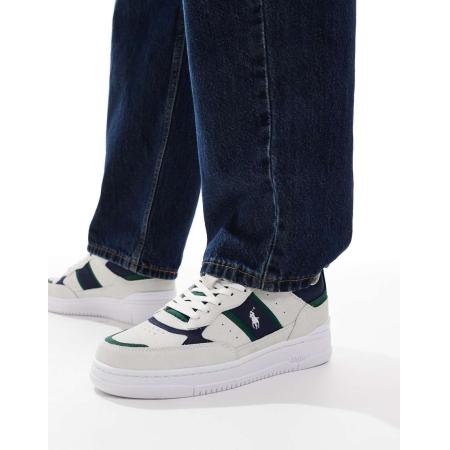 Polo Ralph Lauren - Masters Sport 125 - Sneakers in gebroken wit, groen en blauw
