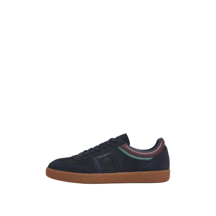Hackett London Hackett London Sneakers laag Beck Ivy navy / chocoladebruin / mintgroen -