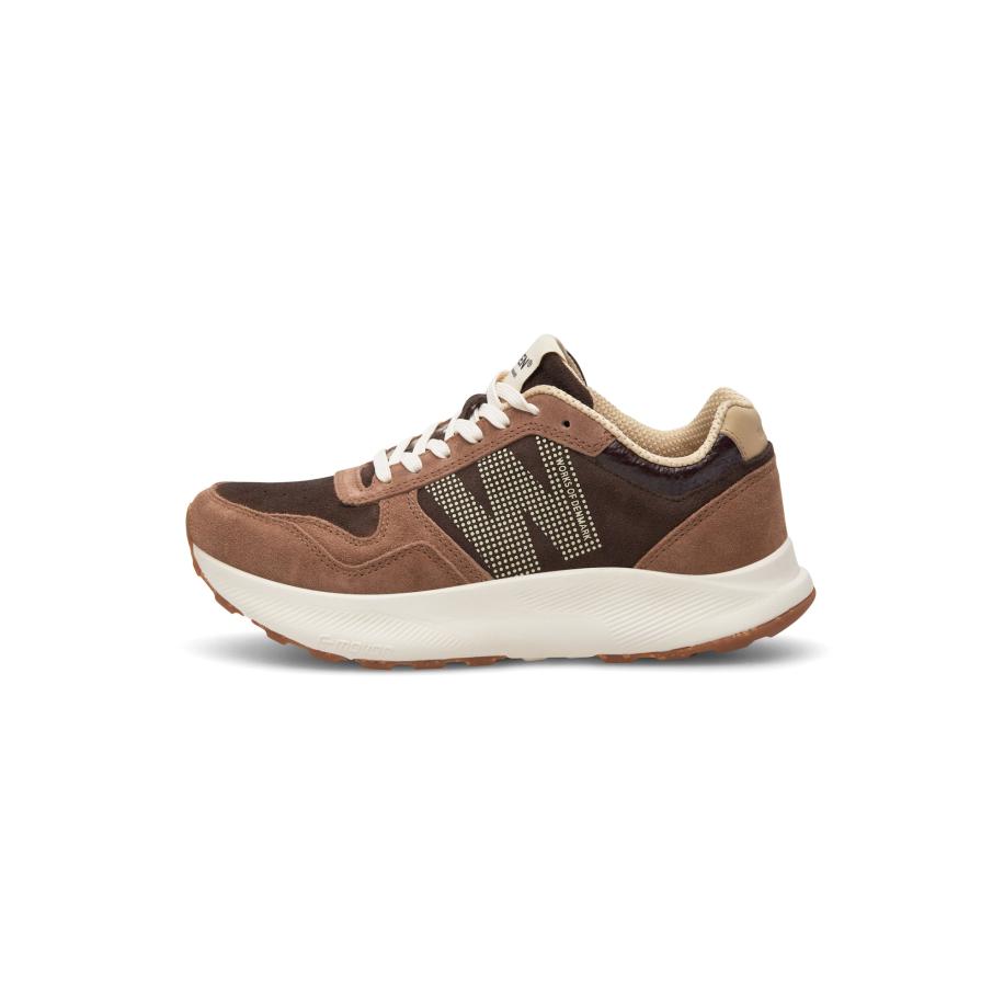 Woden WODEN Sneakers laag Mathilde beige / kastanjebruin / donkerbruin -