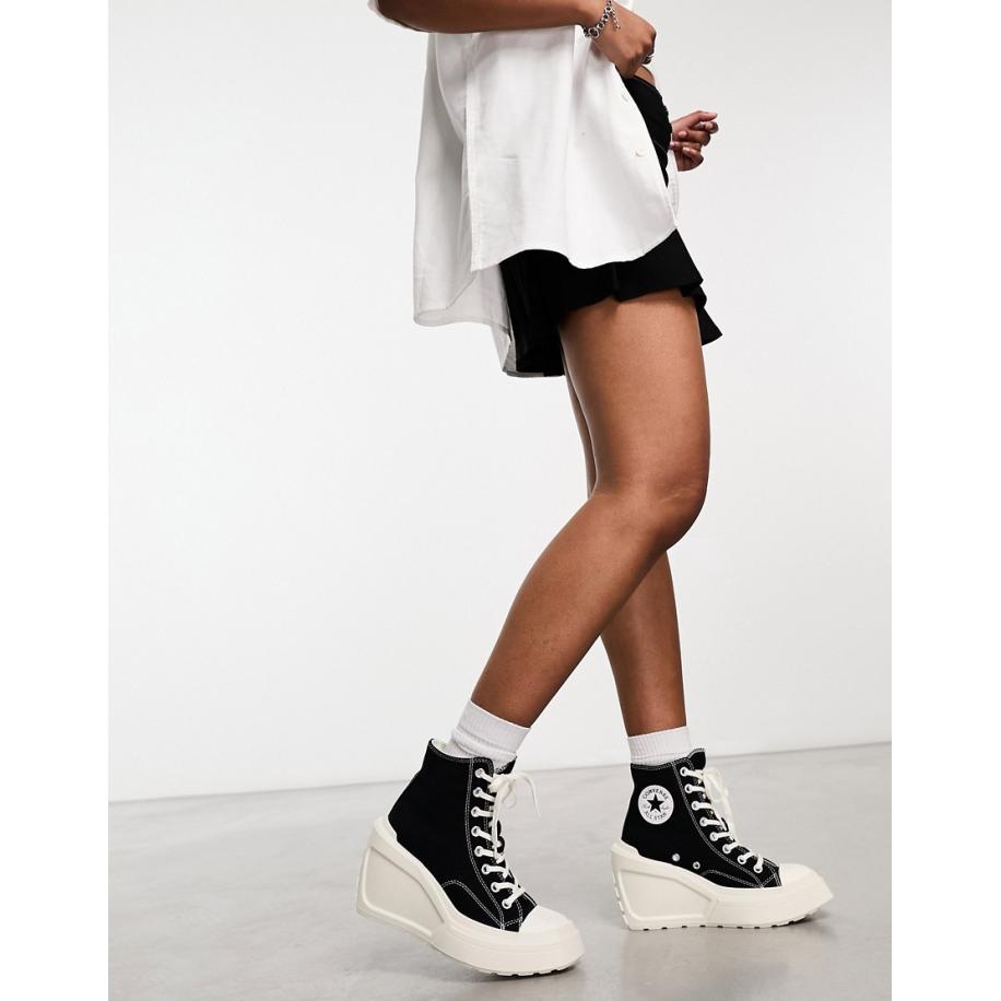Converse - Chuck 70 De Luxe - Sneakers met hoge sleehak in zwart Zwart