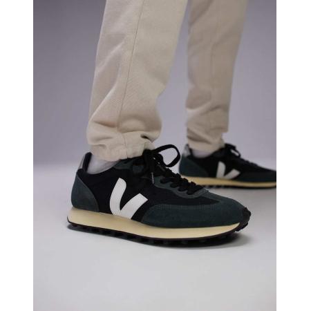 VEJA - Rio Branco - Suède sneakers in zwart wit oxford grijs alveomesh-Marineblauw