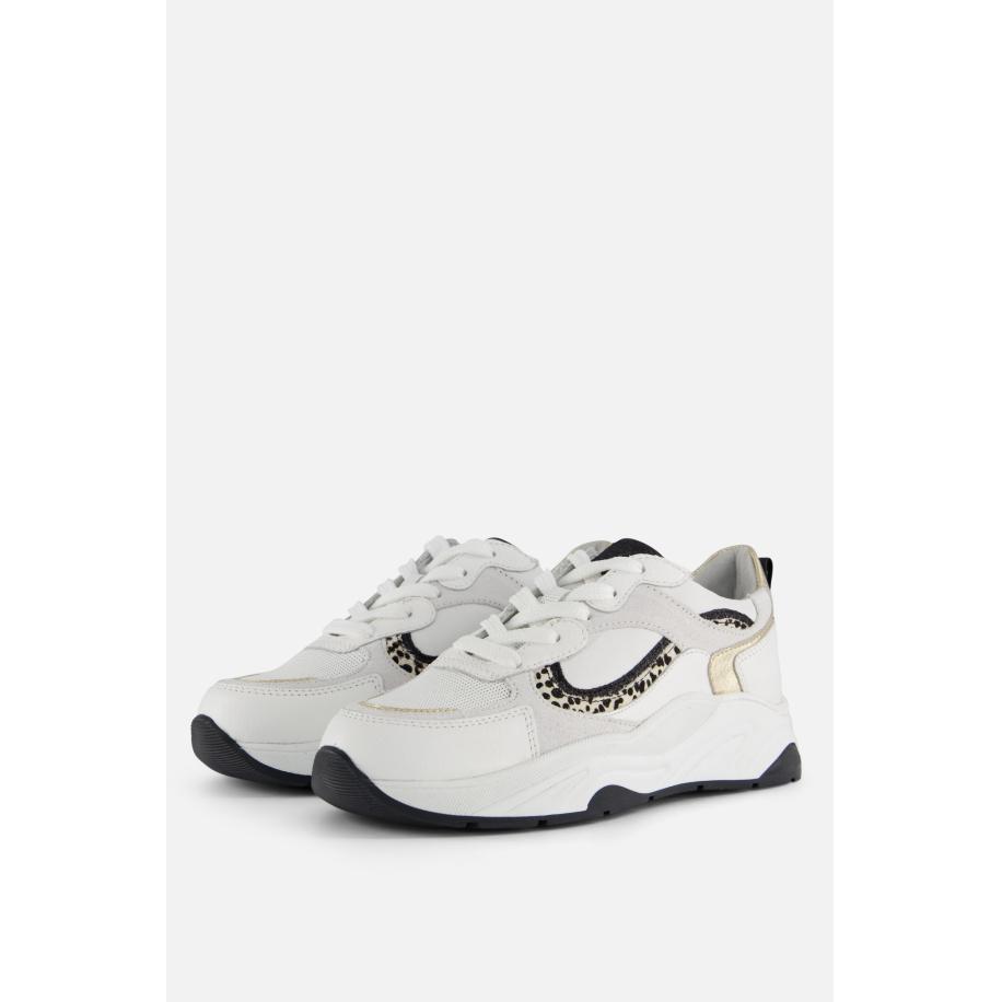 PS Poelman Sneakers wit Leer Wit