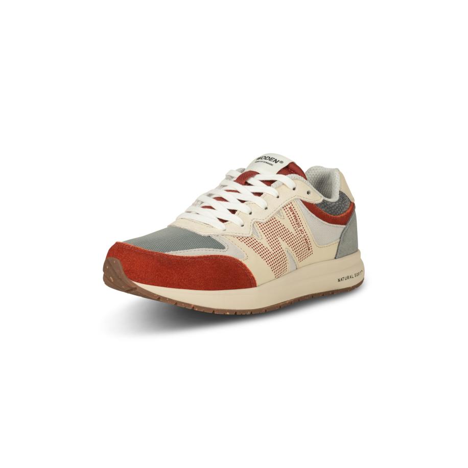 Woden WODEN Sneakers laag Rigmor beige / grijs / bloedrood / wit -