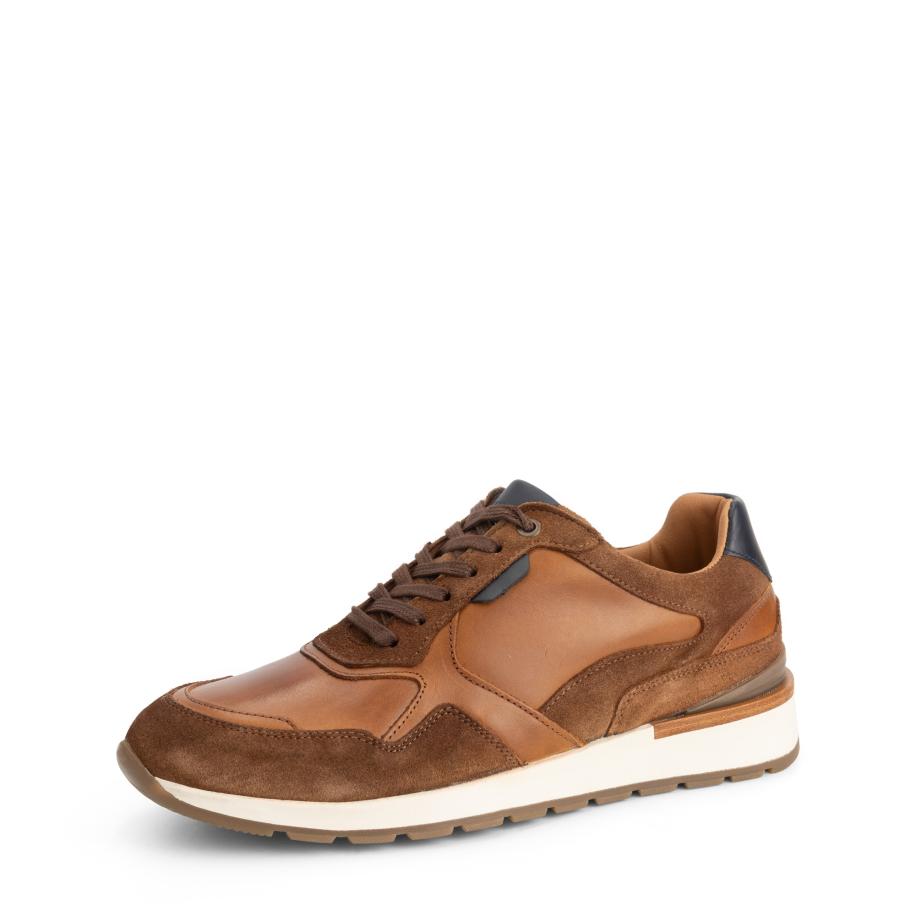 Travelin Travelin Sneakers laag Dalton marine / cognac / ombergrijs -