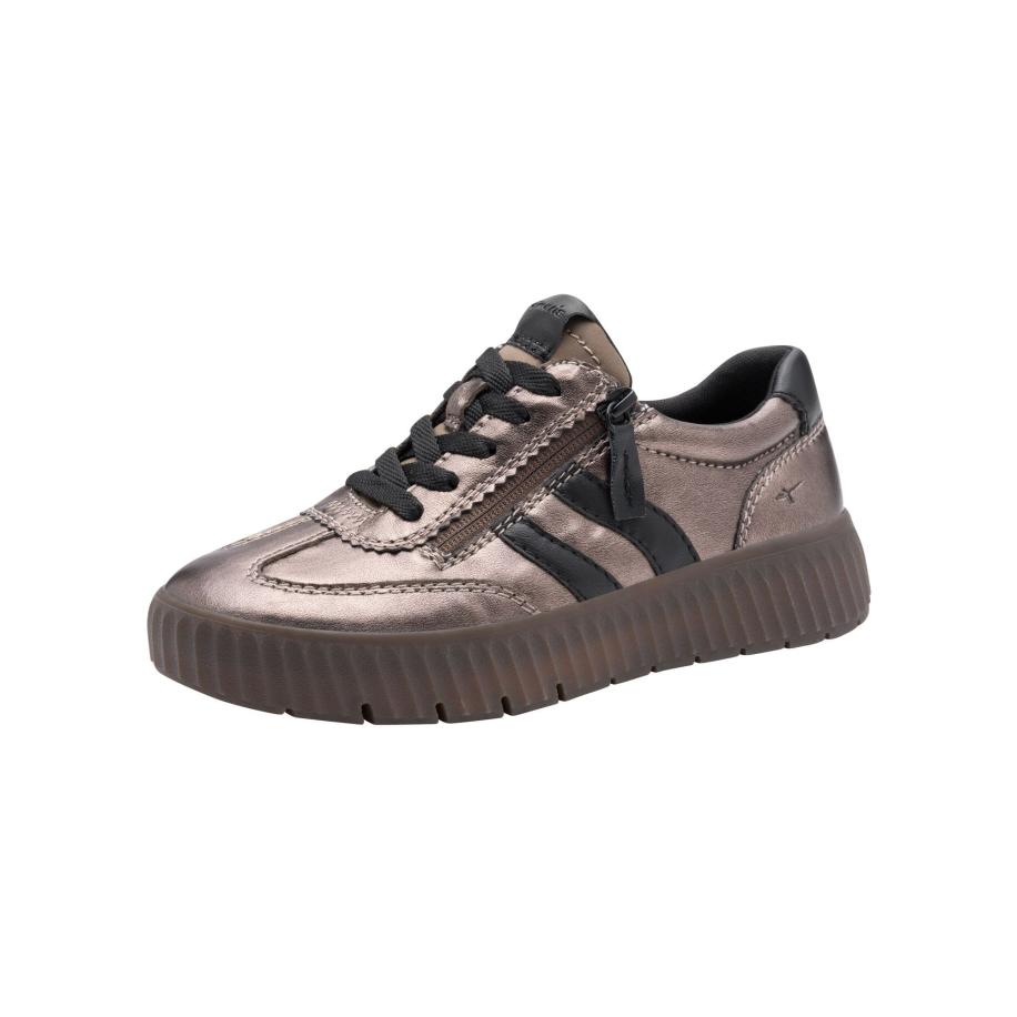 Tamaris Tamaris Sneakers laag donkerbruin / rose-goud -
