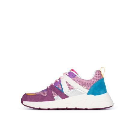 POSH by Poelman Sneakers laag Carocel cyaan blauw / goudgeel / lila / wit