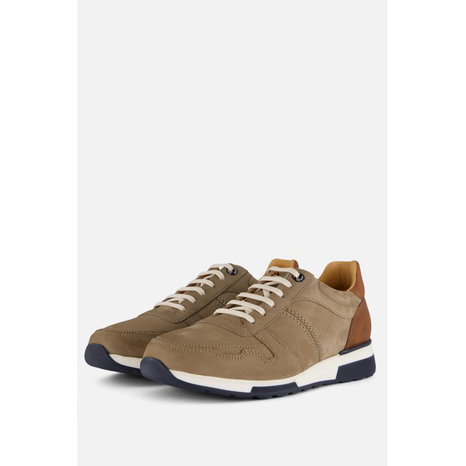 Van Lier Positano Sneakers taupe Nubuck Bruin