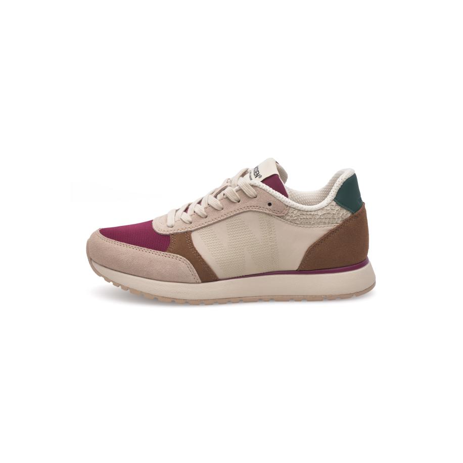 Woden WODEN Sneakers laag Ronja camel / chocoladebruin / donkergroen / donkerroze -