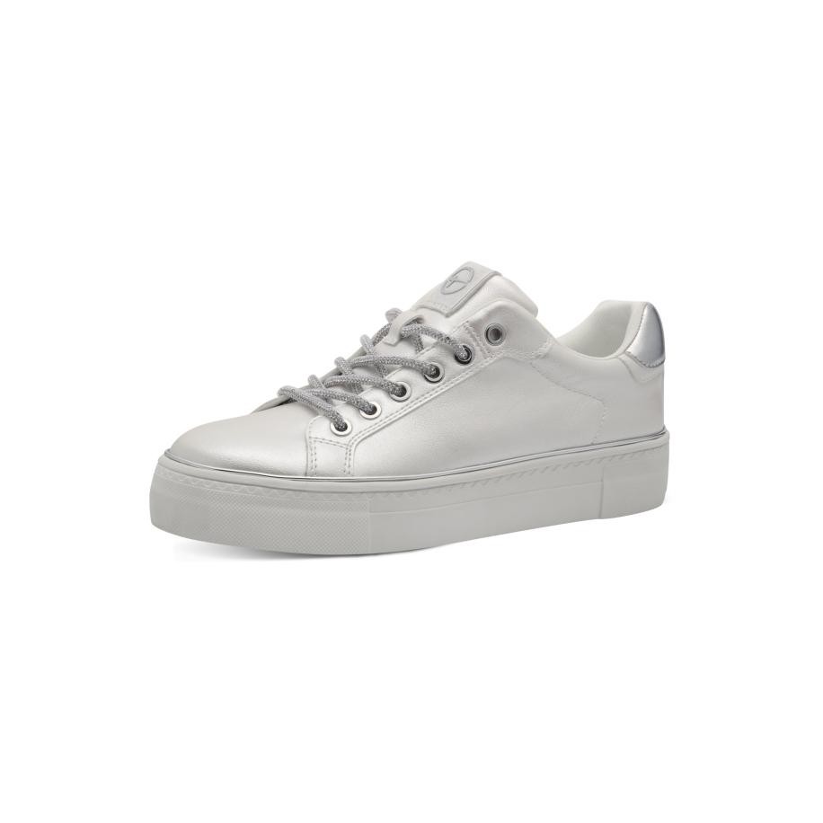 Tamaris Sneakers laag zilver / parelwit Wit