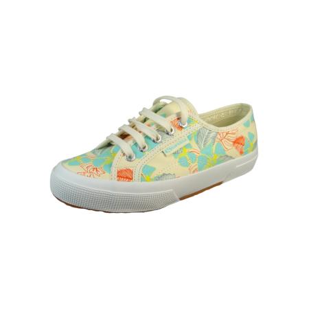 SUPERGA Slip-on Hibiscus ivoor / turquoise / lichtgeel / oranje