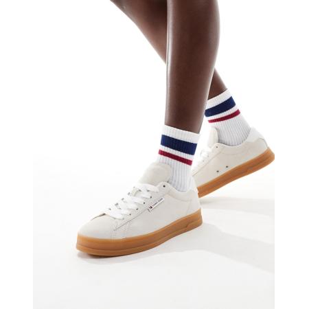 Tommy Jeans Suède sneakers in beige-Neutraal