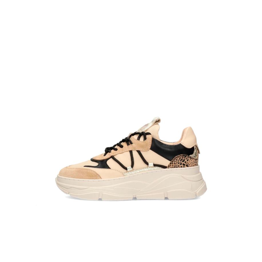 PS Poelman PS Poelman Sneakers laag beige / zwart / zilver -