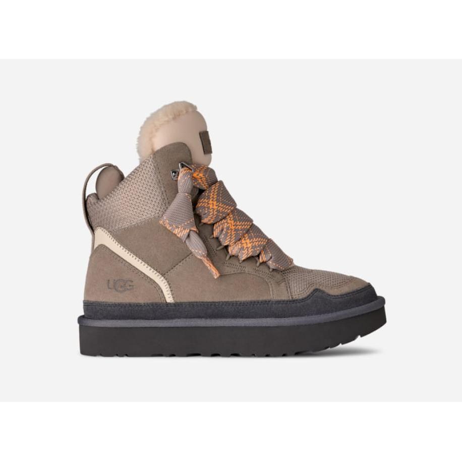 UGG® Highmel-sneaker in Cobble Grey, Maat 42, Canvas/Suede Grijs