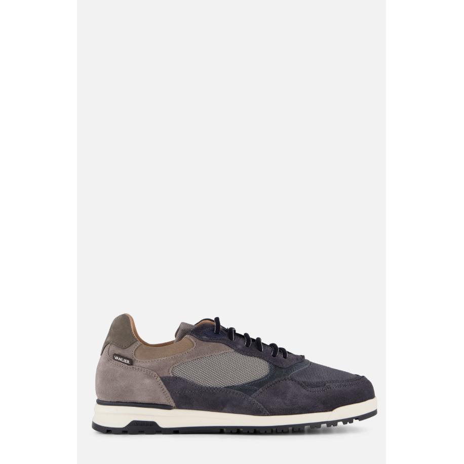 Van Lier Sneakers blauw Suede Blauw